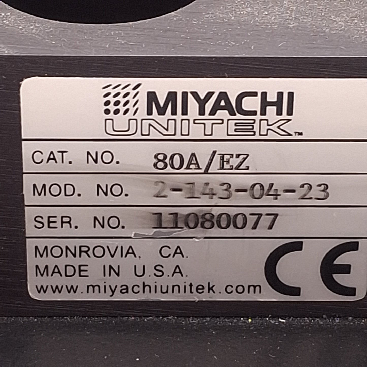 Used Unitek Miyachi 2-143-04-23 Air Operated Weld Head w/Base 65-100psi In, 65psi Out