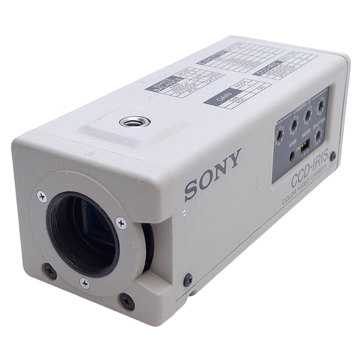 Used Sony DXC-107A CCD-IRIS Color Camera, 1/2", 470 TV Lines, 768x494, 12VDC, C-Mount