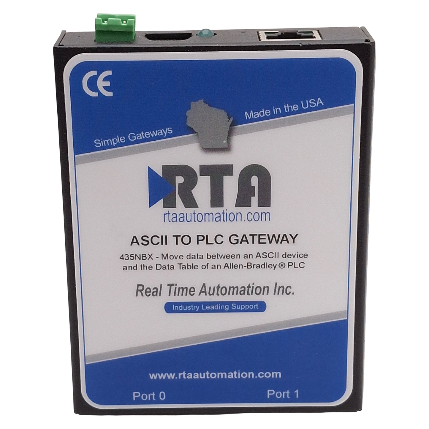 Used RTA 435NBX-N700 ASCII To Allen Bradley PLC Gateway, RS232/485/422, 12-24VDC