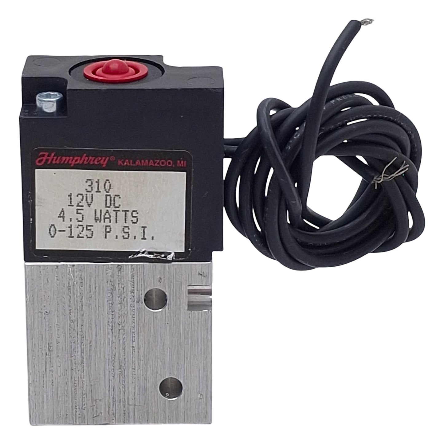 Used Humphrey 31012VDC Solenoid Valve, 3/2-Way, 1/8in NPSF, 0-125psi, 12VDC Coil