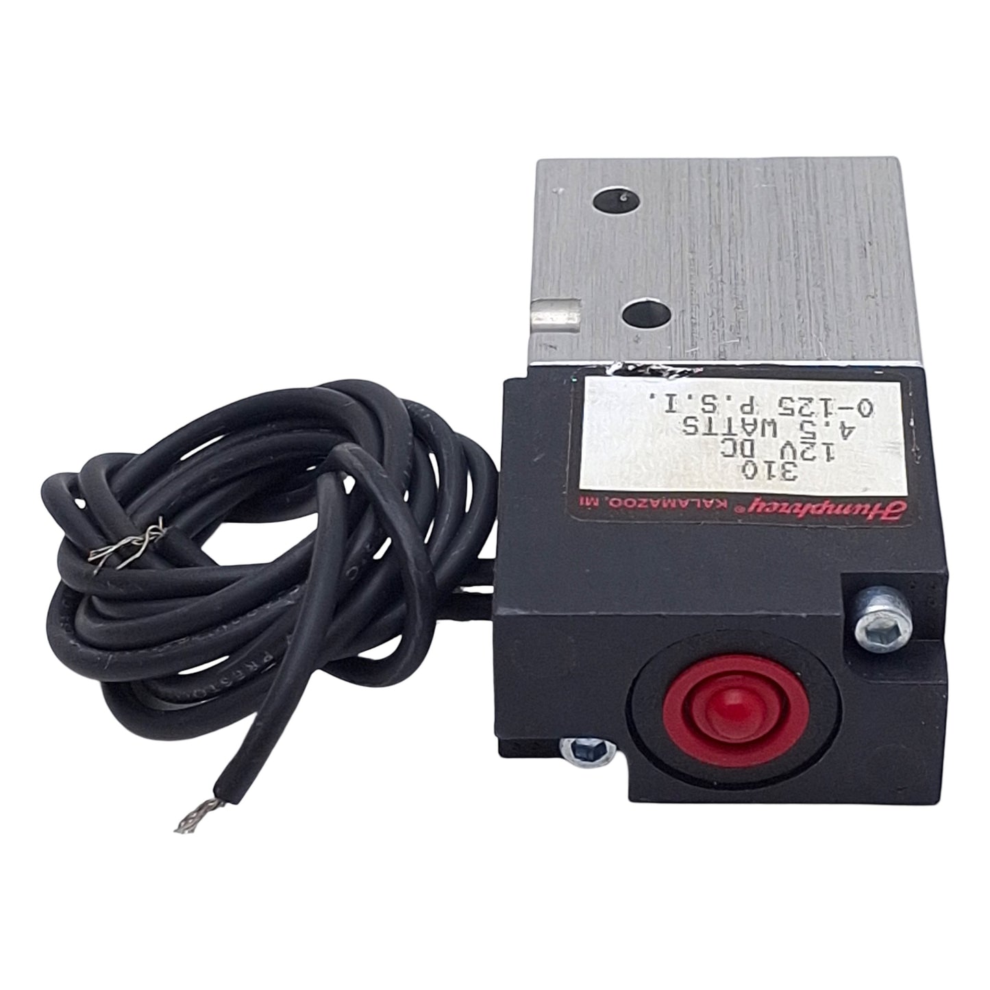 Used Humphrey 31012VDC Solenoid Valve, 3/2-Way, 1/8in NPSF, 0-125psi, 12VDC Coil