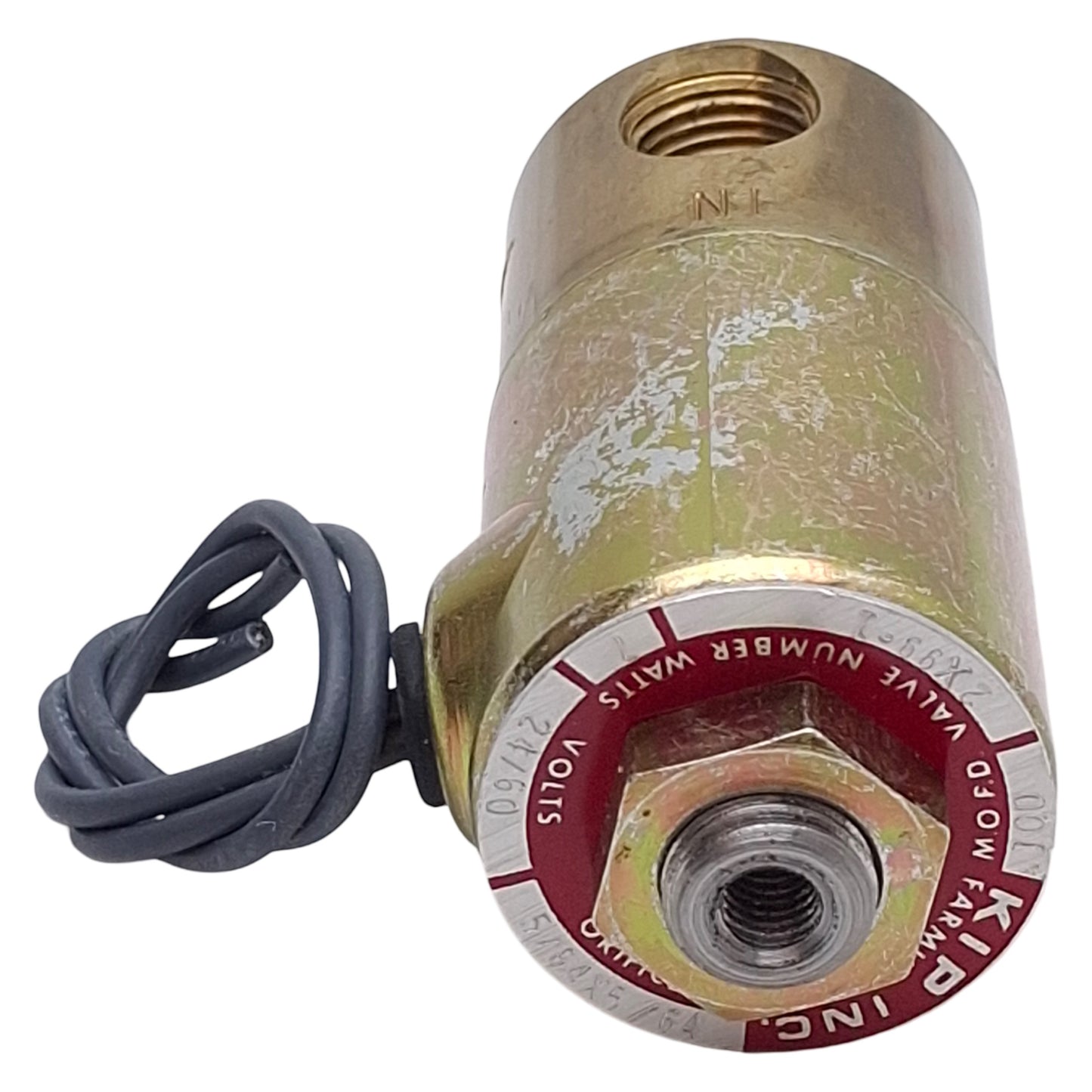 Used Kip Inc 2X99-1 Solenoid Valve, 2-Way, 1/8in NPT, 100psi Max, 7W, 24VAC Coil