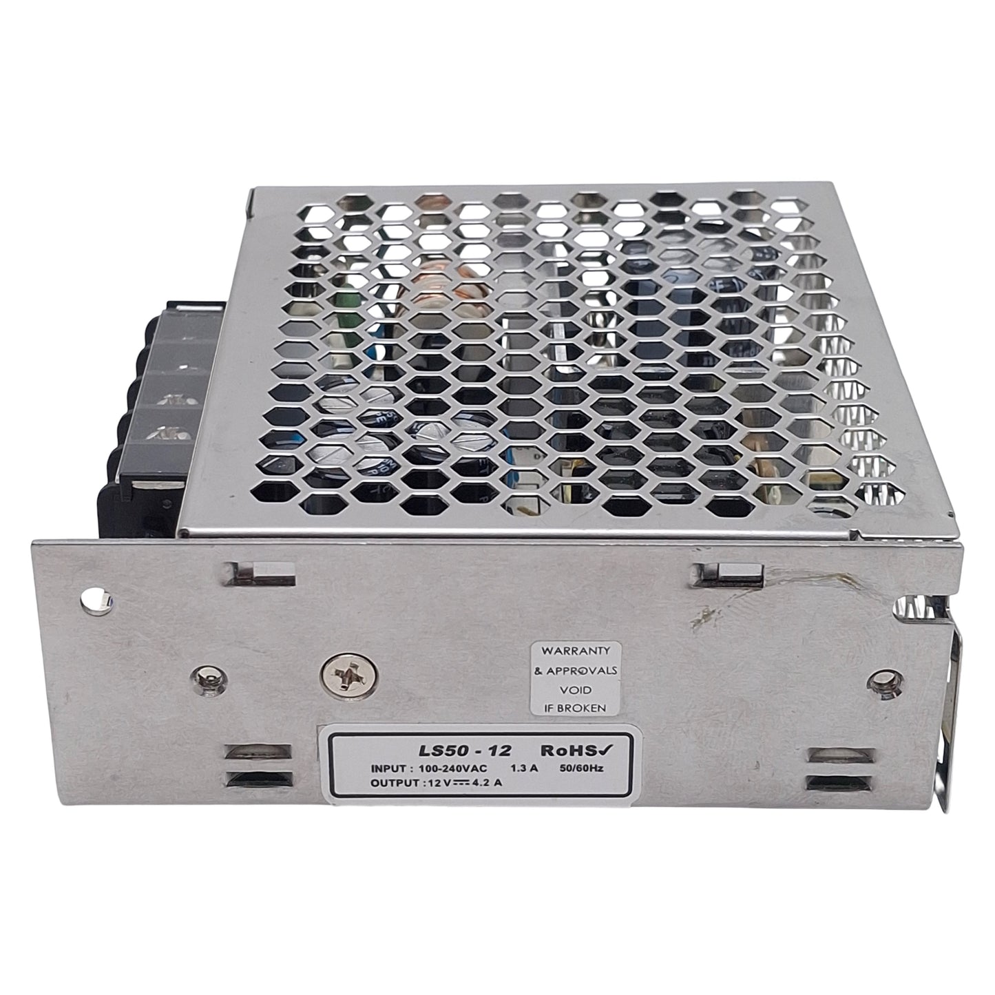 Used TDK-Lamba LS50-12 Single-Phase Power Supply, 100-240VAC In, 4.2A 12VDC Out