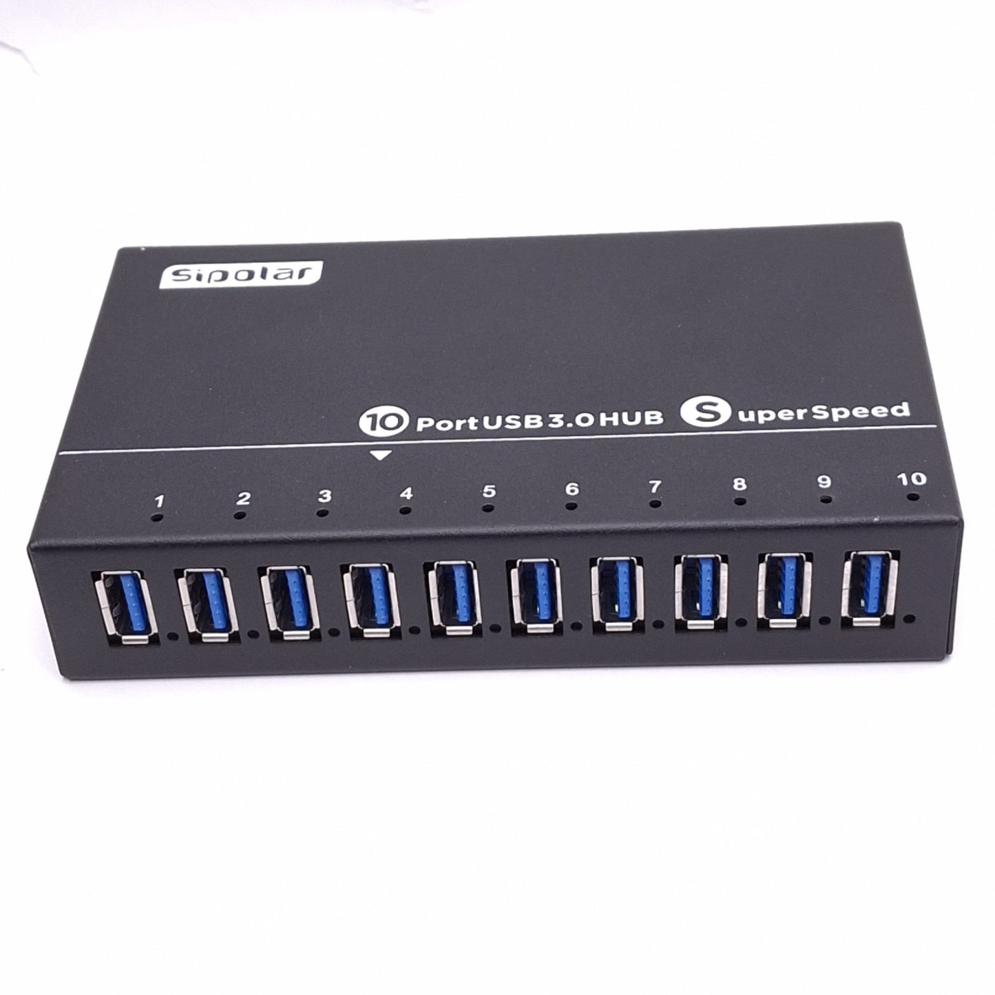 New – Open box Sipolar A-103 USB Hub Super Speed, 10-Port USB 3.0, 12VDC Input