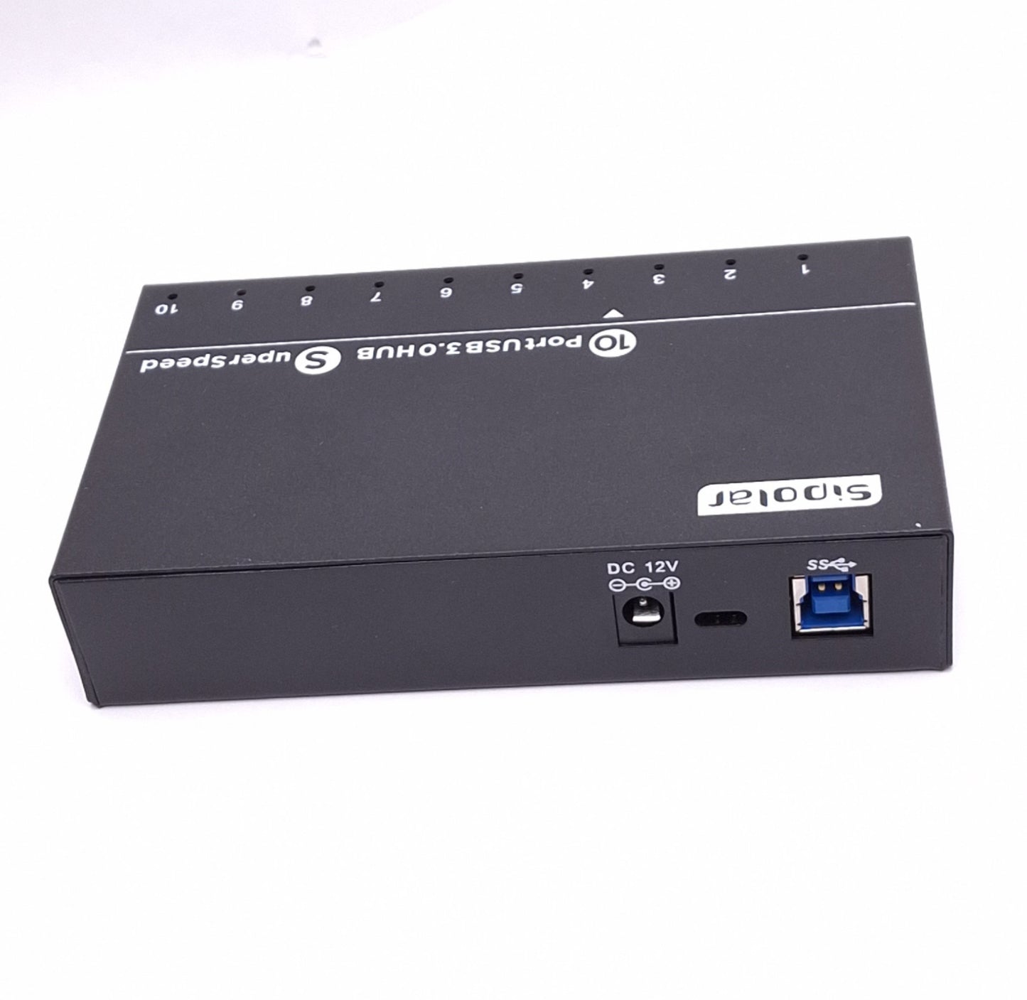 New – Open box Sipolar A-103 USB Hub Super Speed, 10-Port USB 3.0, 12VDC Input