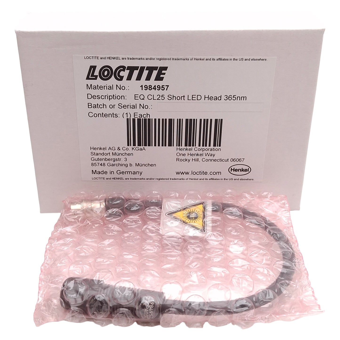 New Loctite 1984957 EQ CL25 Short LED Head, 365nm Wavelength, 20W/cm² Intensity
