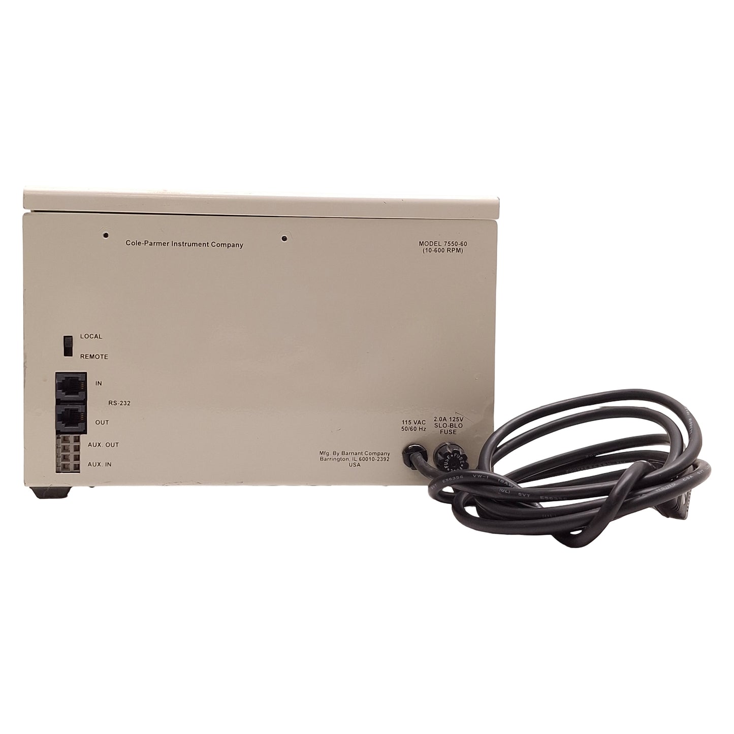Used Cole-Parmer 7550-60 MasterFlex Computerized Drive 0.10-2300mL/min, 10-600RPM