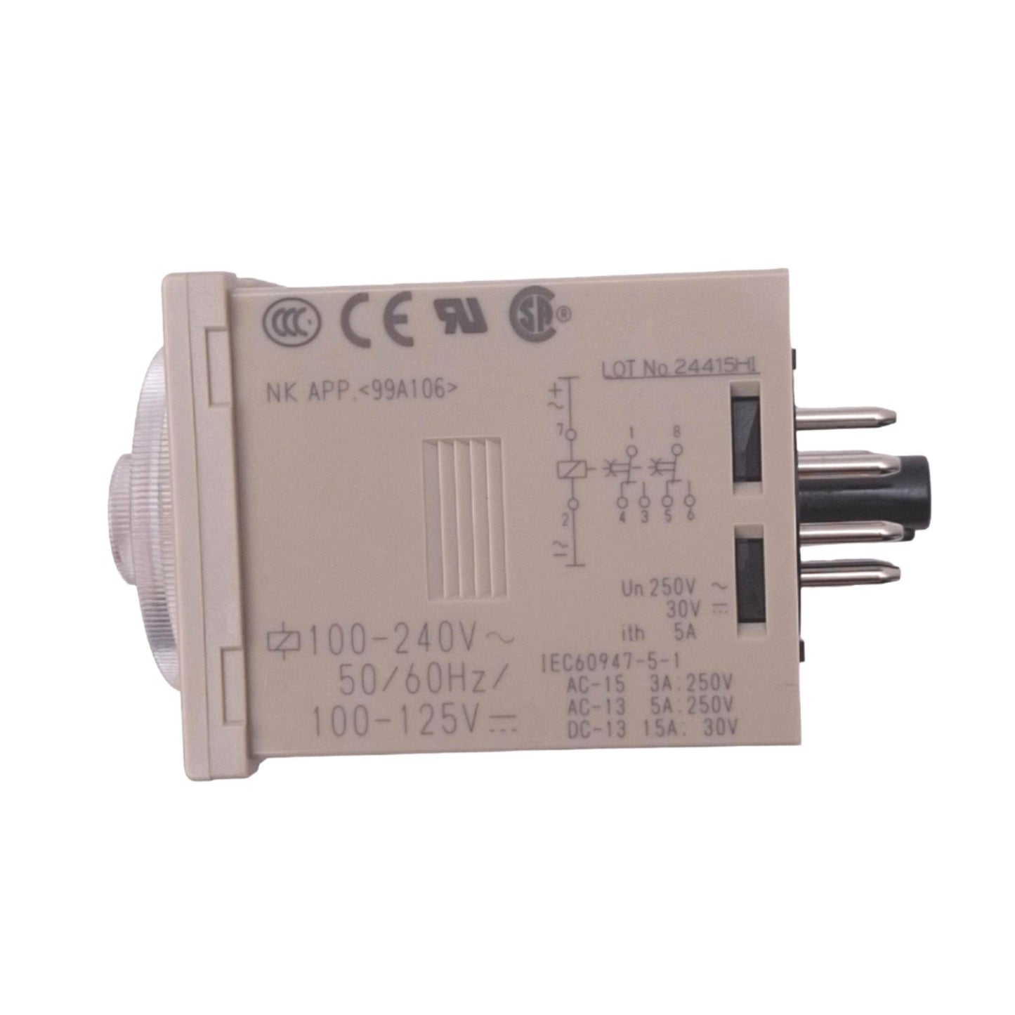 Used Omron H3CR-F8N Time Delay Relay, 8-Pin DPDT, 0.05s-300h, 100-240VAC/100-125VDC