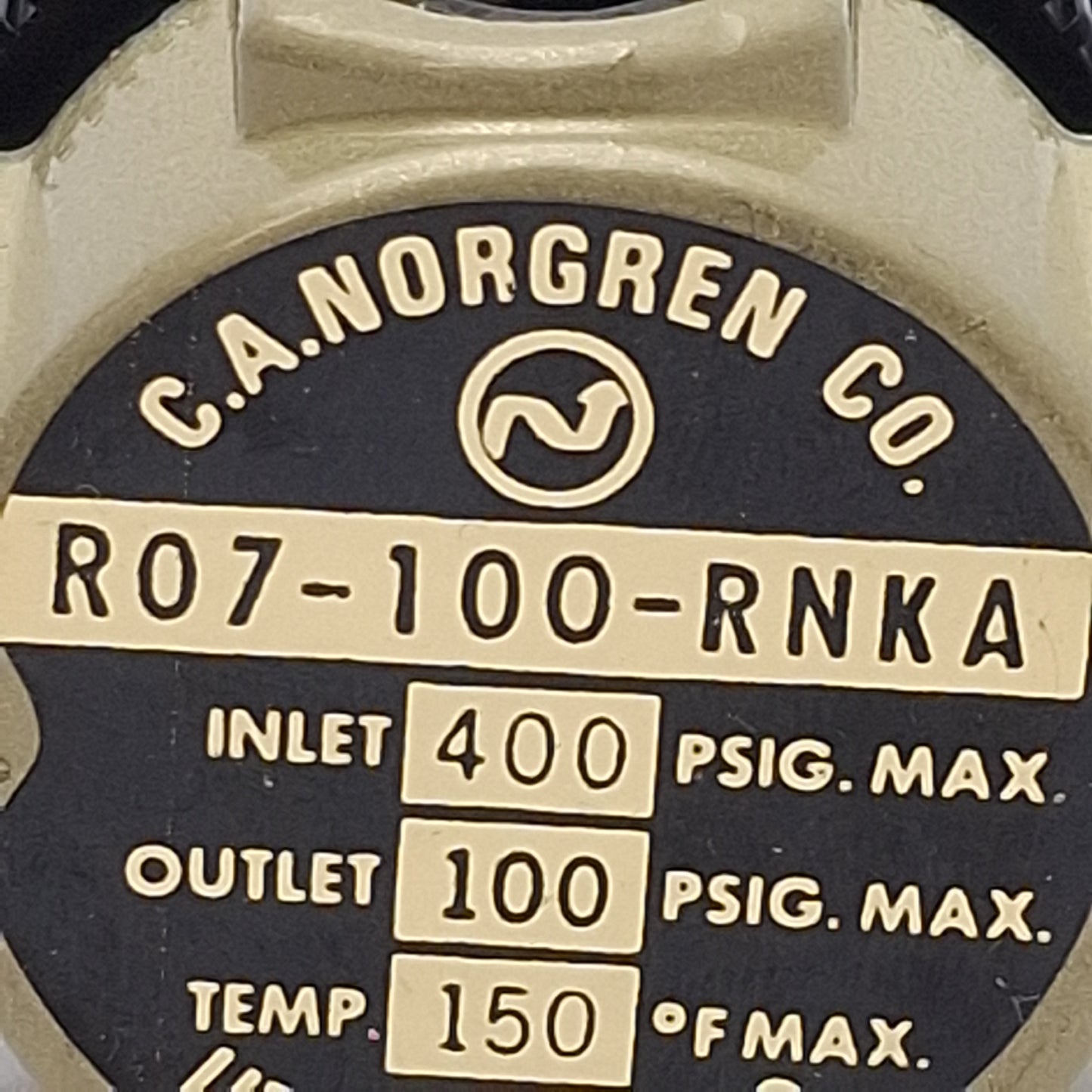 Used Norgren R07-100-RNKA Mini Pressure Regulator, 1/8in PTF, 400psi In, 100psi Set