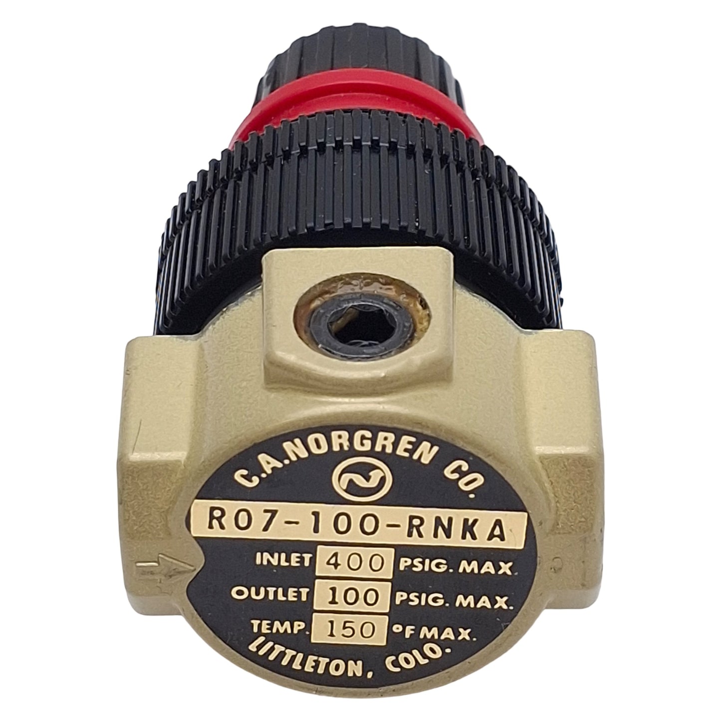 Used Norgren R07-100-RNKA Mini Pressure Regulator, 1/8in PTF, 400psi In, 100psi Set
