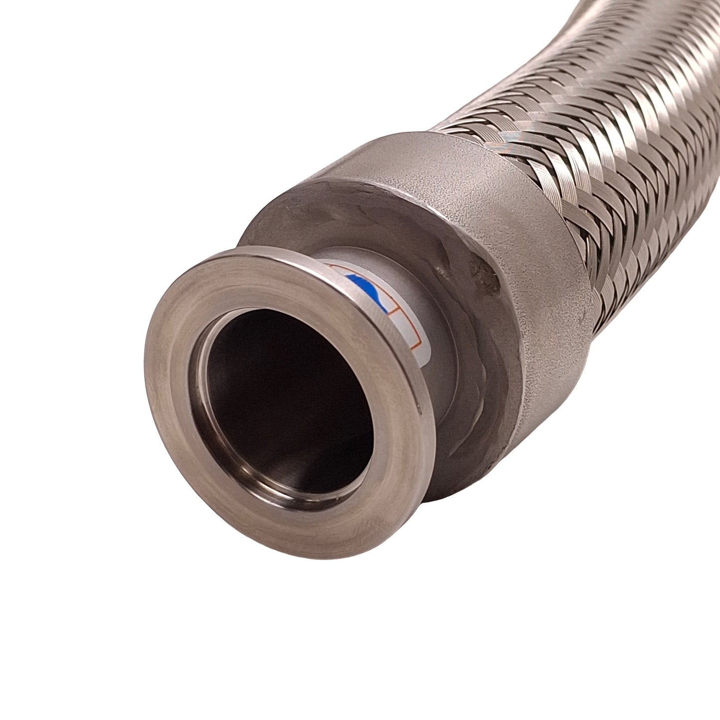 Used Stainless Steel Braided Flexible Hose NW25 Flange, ø1.45in OD, 3.5ft Length