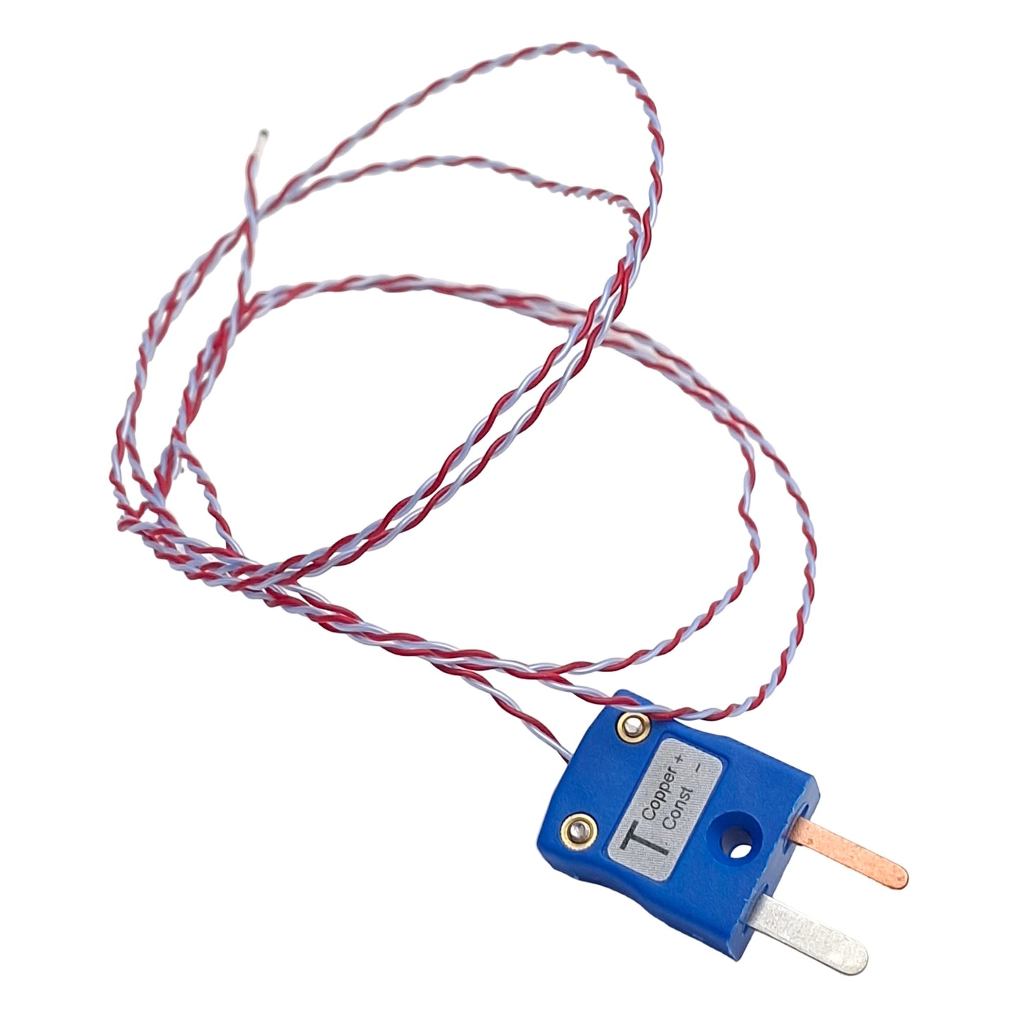 Used Type T Thermocouple, 1 meter Length, Grounded Exposed Junction, Mini Male Plug