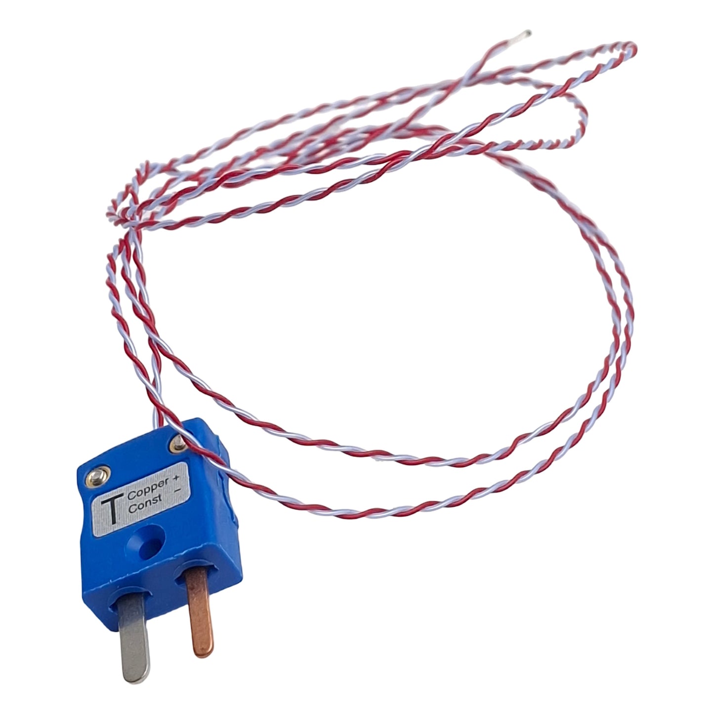Used Type T Thermocouple, 1 meter Length, Grounded Exposed Junction, Mini Male Plug