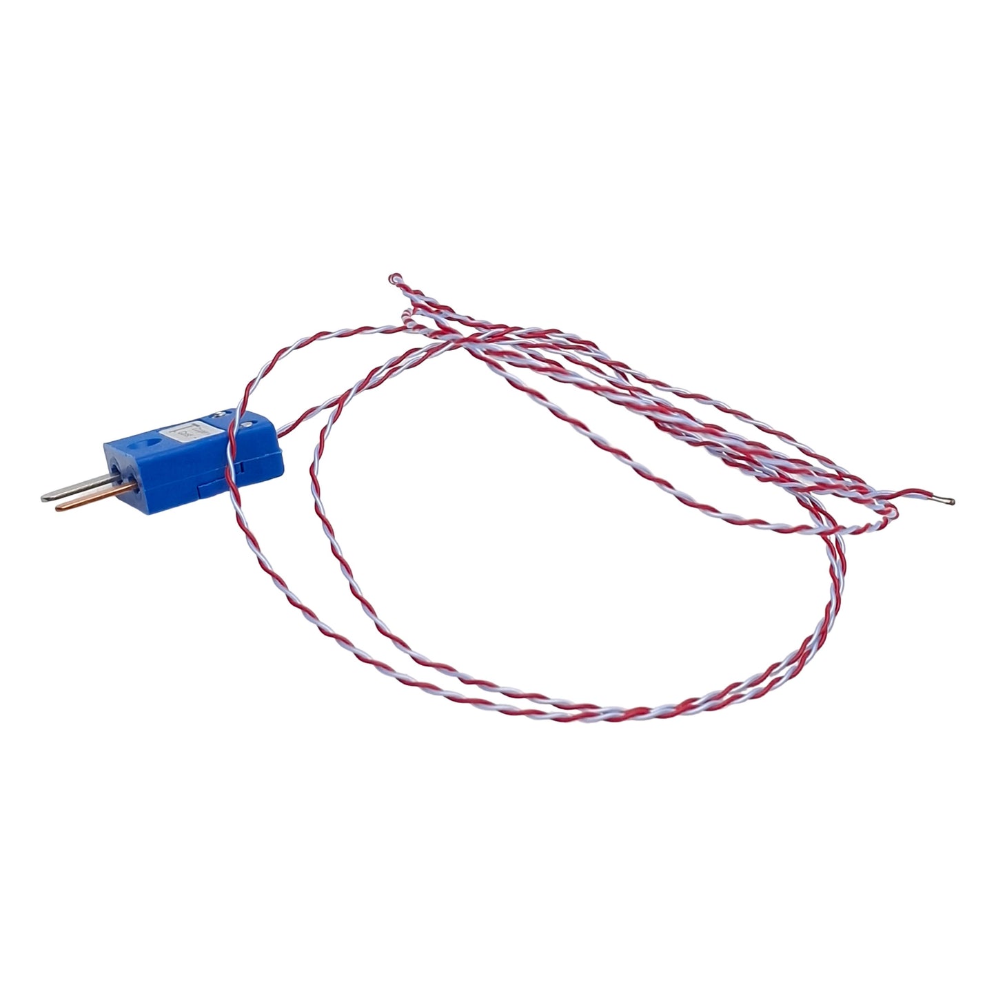 Used Type T Thermocouple, 1 meter Length, Grounded Exposed Junction, Mini Male Plug