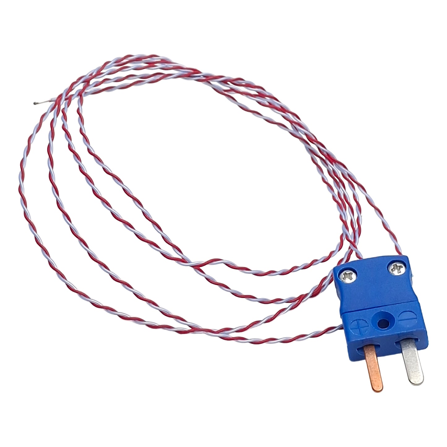Used Type T Thermocouple, 1 meter Length, Grounded Exposed Junction, Mini Male Plug