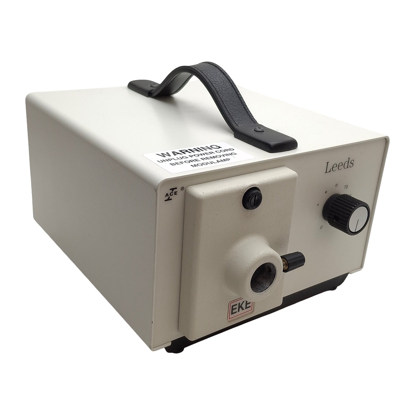 Used Leeds 20500.2/14 Fiber Optic Light Source Illuminator EKE Lamp, 150W, 115-120VAC