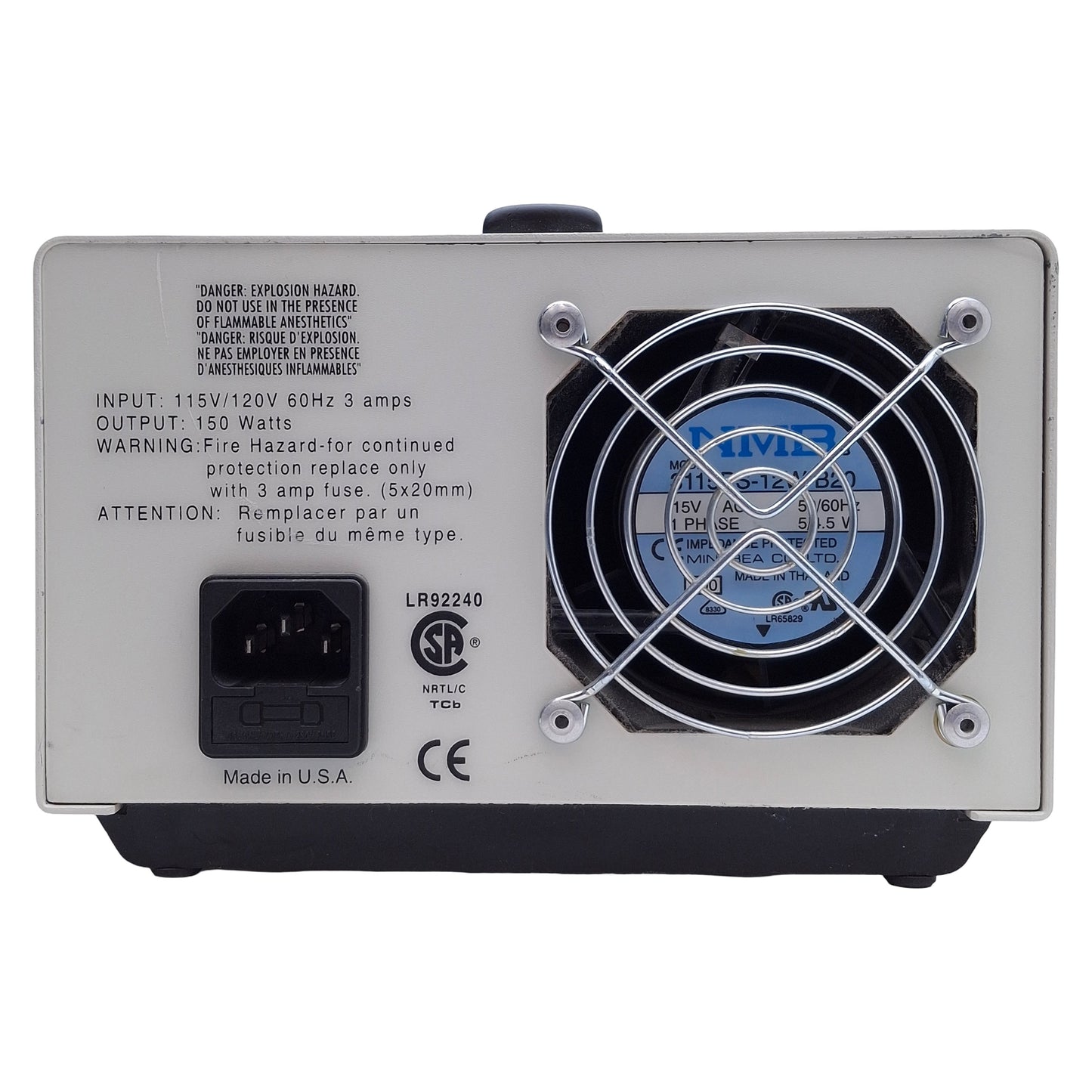 Used Fostec 20500 Fiber Optic Light Source Illuminator EKE Lamp, 150W, 115-120VAC