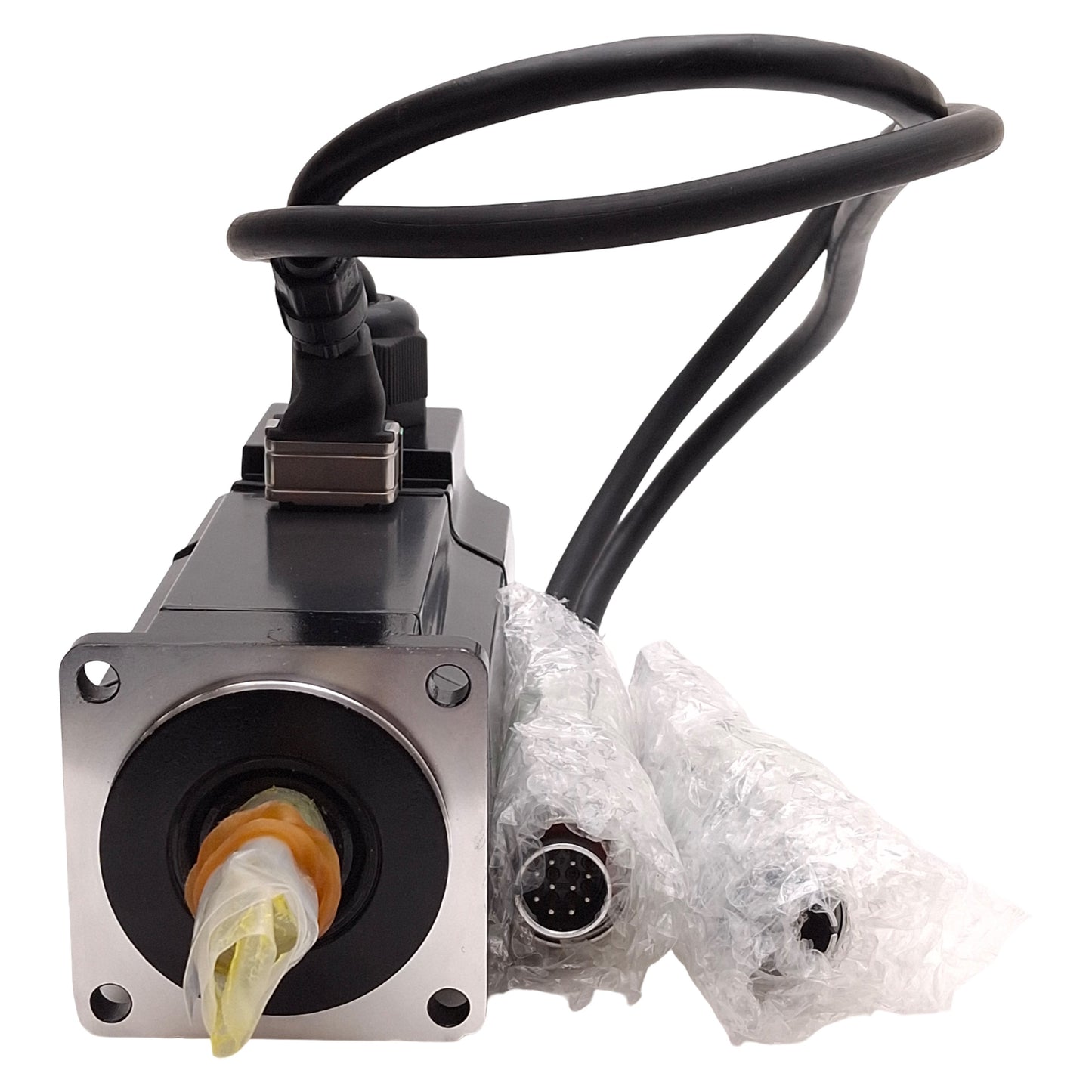 New Mitsubishi HC-MF43K-D5 Servo Motor, 400W, 3Ø 122VAC 2.8A, 3000rpm, 60mm Flange
