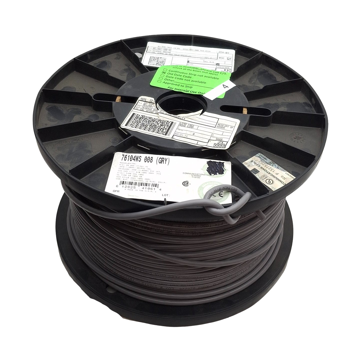 New – Open box Belden 76104WS 008500 Mach Flex Multiple Conductor Cable 4x26AWG TC, 300V, 475ft