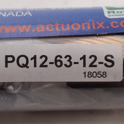 New Actuonix PQ12-63-12-S Micro Linear Actuator, 20mm Stroke, 63:1, 15mm/s, 12VDC
