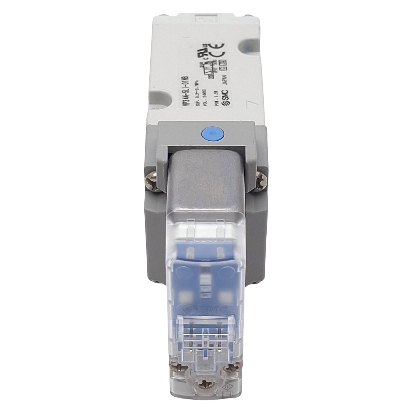 Used SMC VP344-5L1-01NB Solenoid Valve, 3-Way NO, 0.2-0.7MPa, Base-Mount, 24VDC Coil