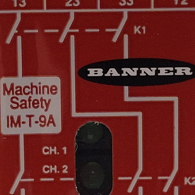 Used Banner IM-T-9A Light Curtain Safety Relay Module, 24VDC In, 3NO 6A Out, DIN Rail