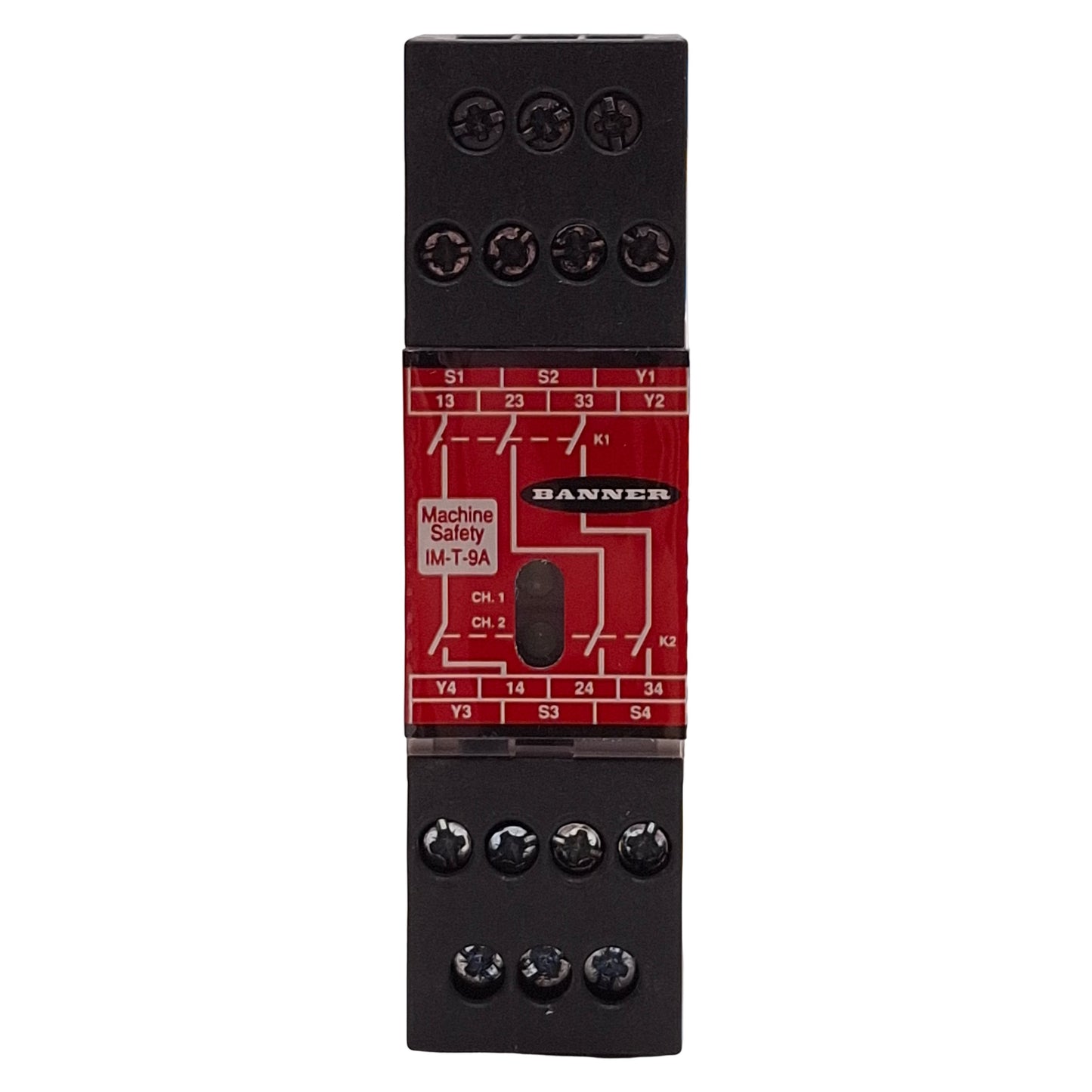 Used Banner IM-T-9A Light Curtain Safety Relay Module, 24VDC In, 3NO 6A Out, DIN Rail