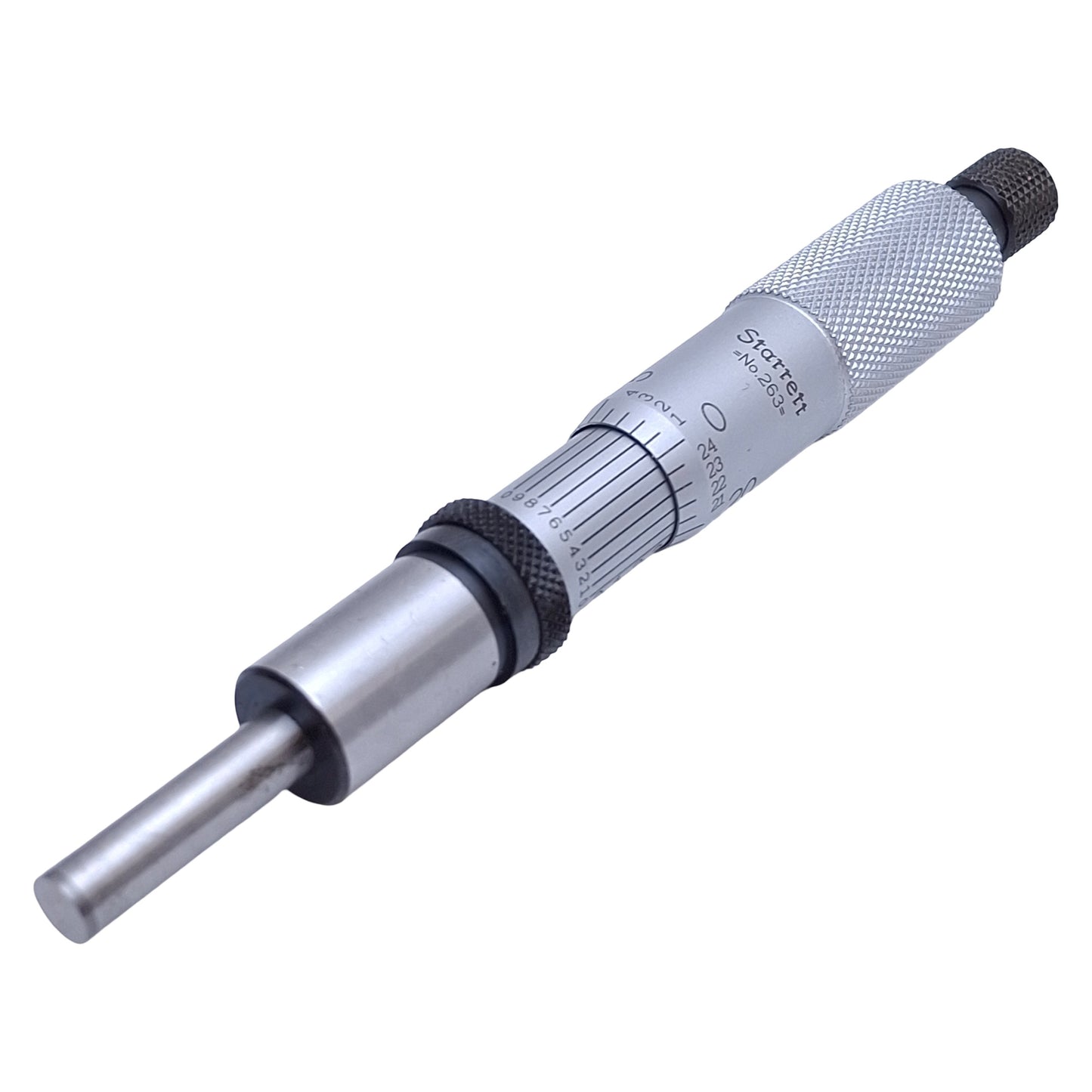 Used Starrett 263 Micrometer Head, 0-1" Range, 0.001" Grad, 0.235" Diameter