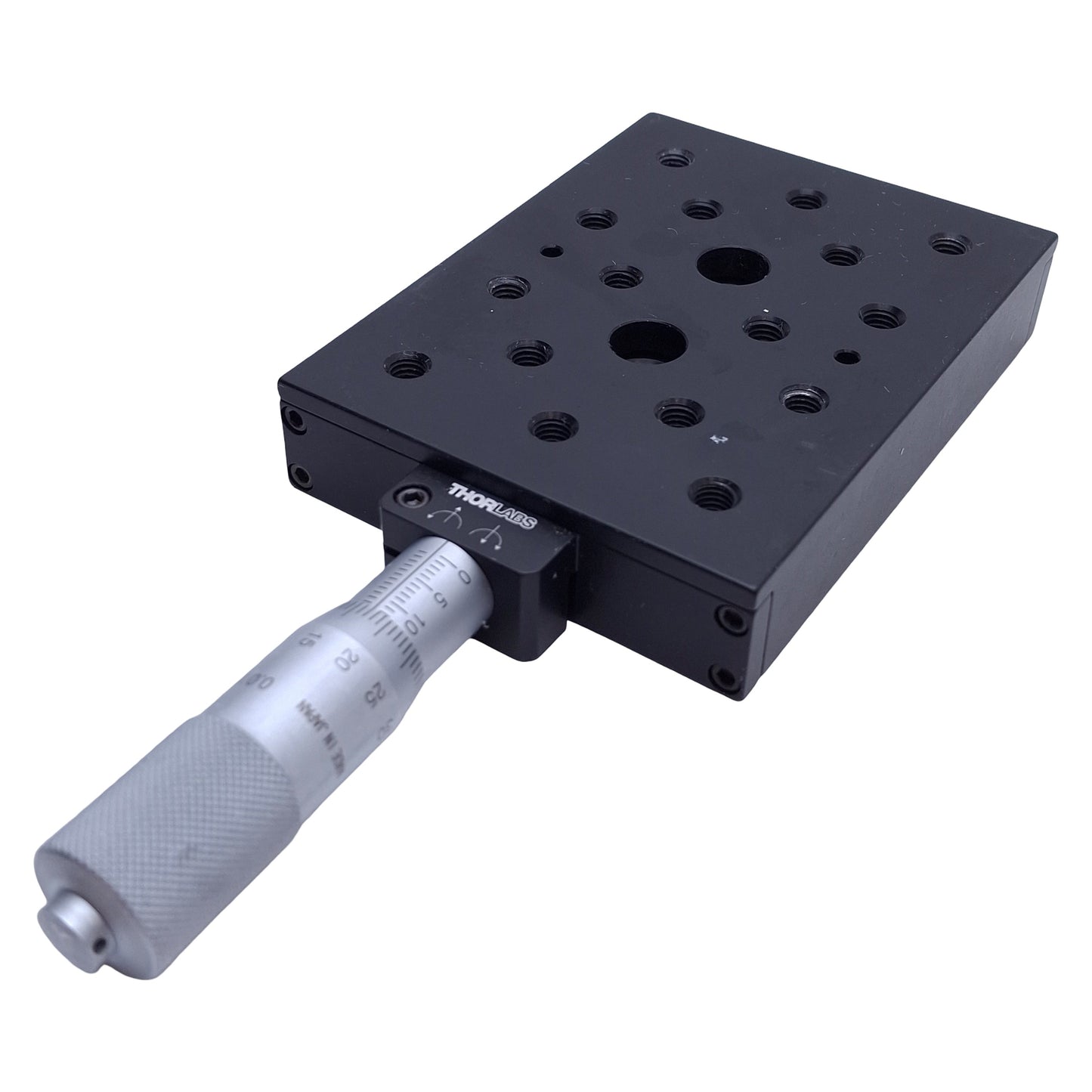 Used Thorlabs PT1 Single Axis Translation Stage w/ Micrometer Drive 1" Travel, 3 x 4"