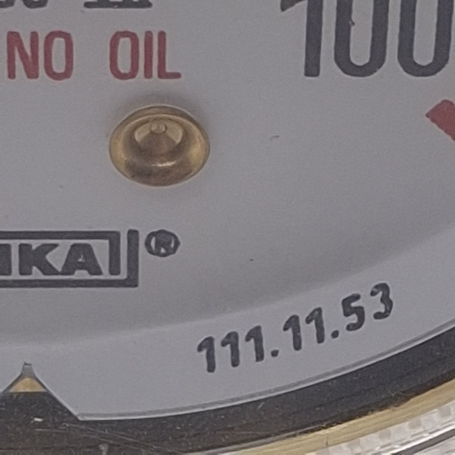 Used Wika 111.11.53 Compressed Gas Regulator Gauge, ø2in, 1/4in NPT, 0-1000psi Range