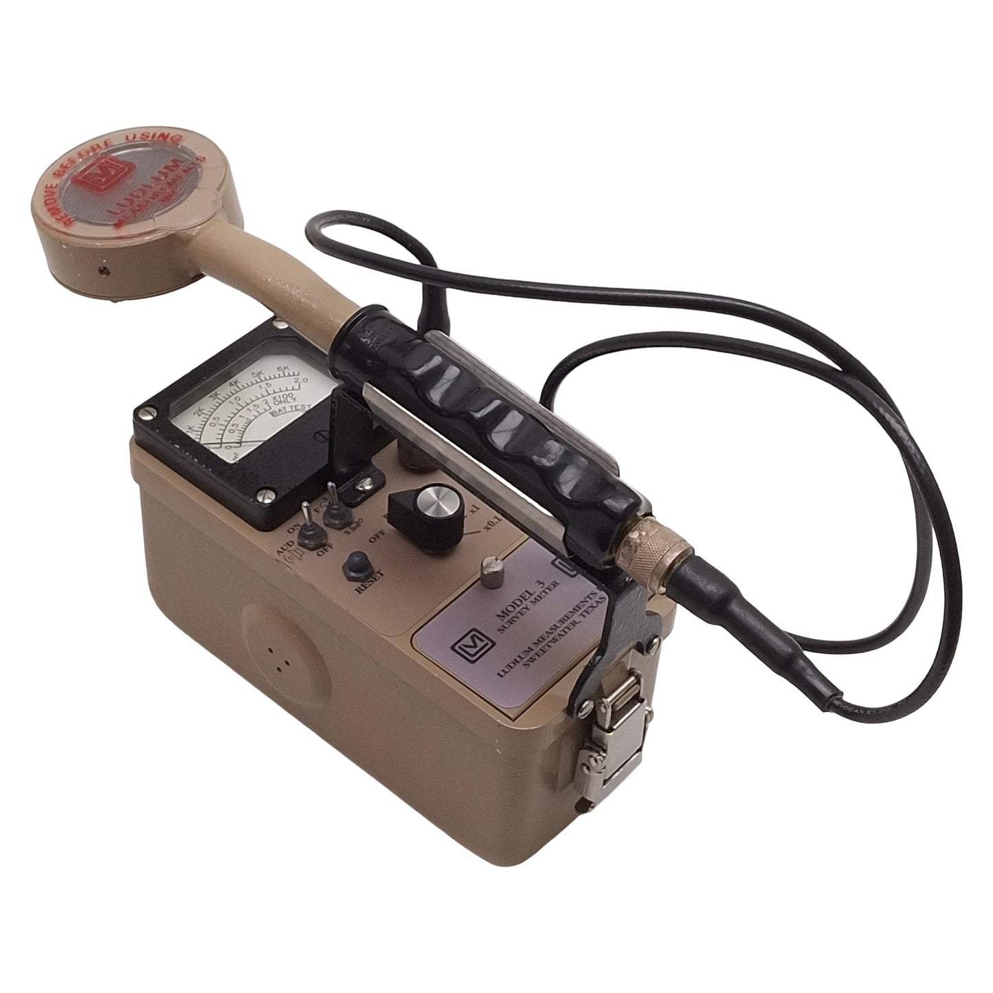 Used Ludlum Model 3 Survey Meter w/ 44-9 Alpha Beta Gamma Detector, 4-Range