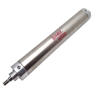 Used Bimba 5013-DXP Pneumatic Cylinder, ø2-1/2in Bore, 13in Stroke, 250psi, 1/4in NPT