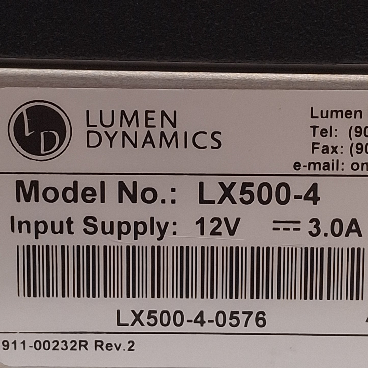 Used OmniCure LX500-4 UV Spot Curing System Controller, 4-Channel, 12VDC, v1.0.3
