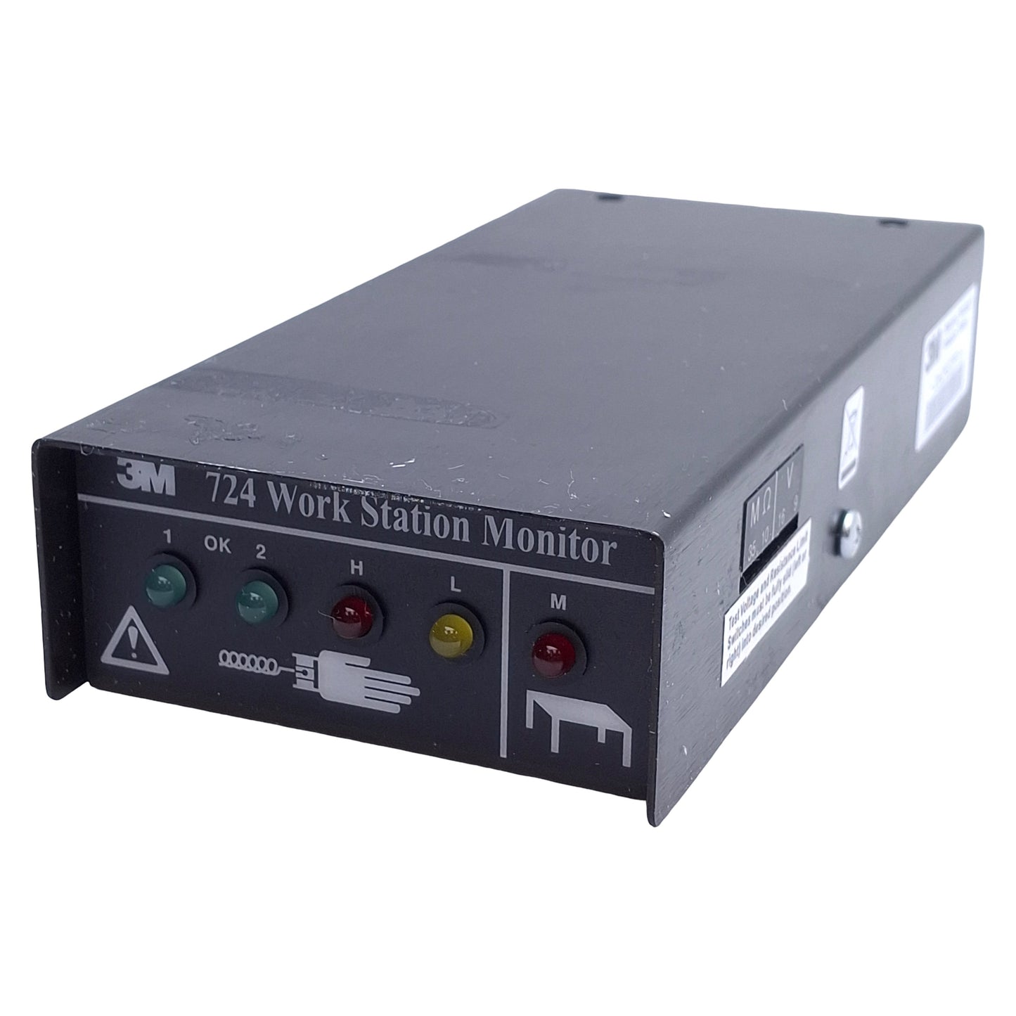 Used 3M 724 Workstation Monitor, 25VDC@50mA, 3.7megohms Test Limit, 2.75x1x1in