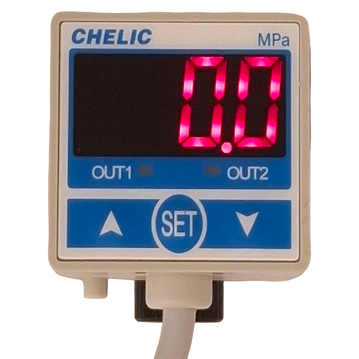 Used Chelic PSN-40-01-PT Digital Pressure Switch NPN, -0.1~1.0MPa, 1/8in PT, 12-24VDC