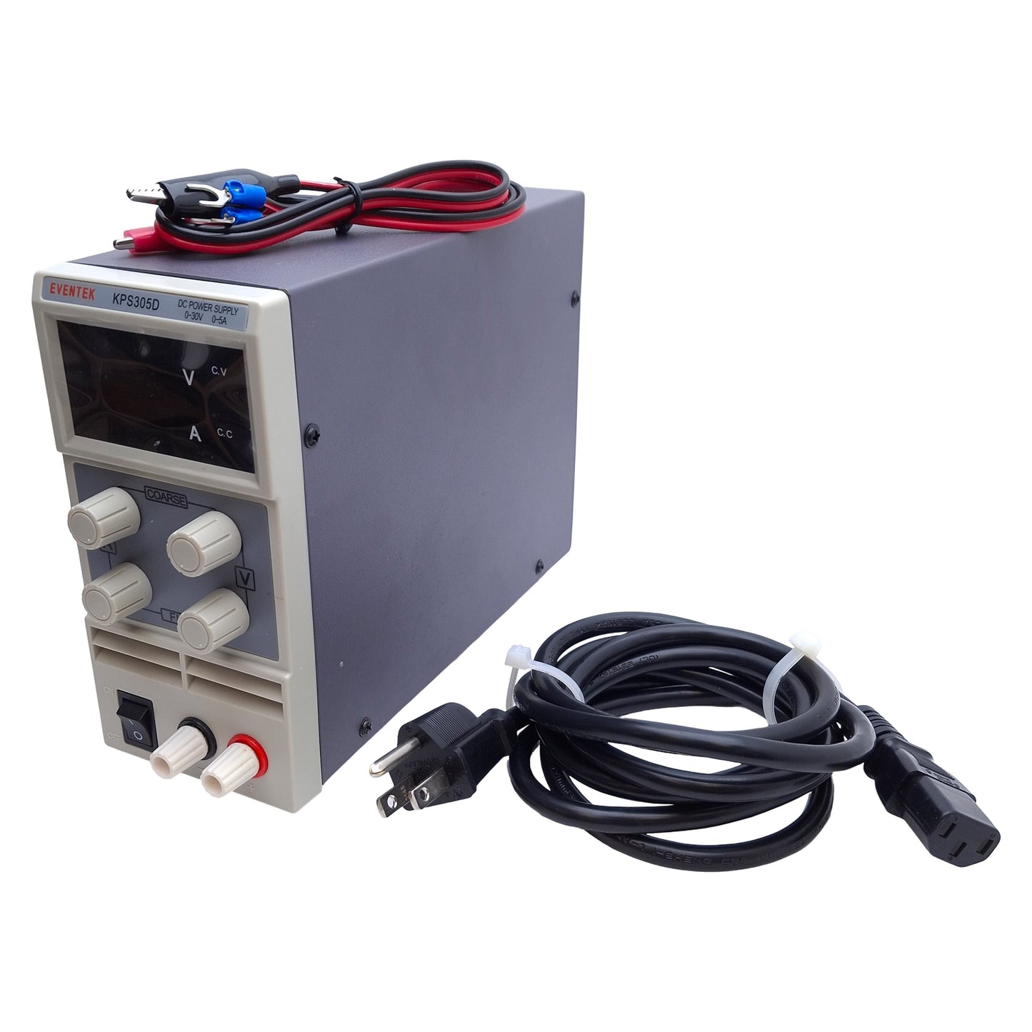 New – Open box Eventek KPS305D DC Adjustable Power Supply 110VAC/220VAC In, 0-30VDC 0-5A Out