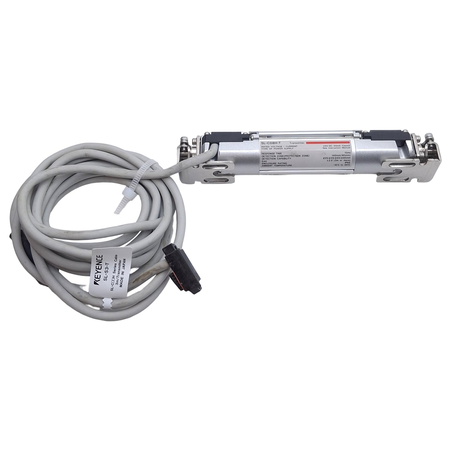 Used Keyence SL-C08H-T & SL-C08H-R Safety Light Curtain Transmitter & Receiver, ø25mm