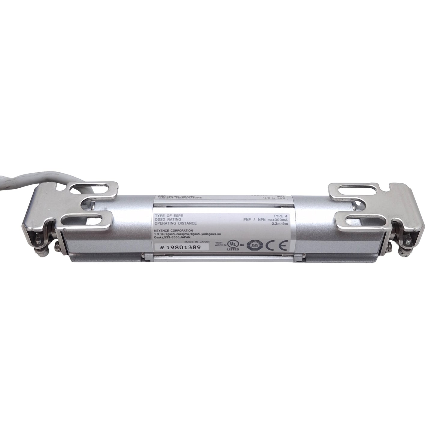 Used Keyence SL-C08H-T & SL-C08H-R Safety Light Curtain Transmitter & Receiver, ø25mm