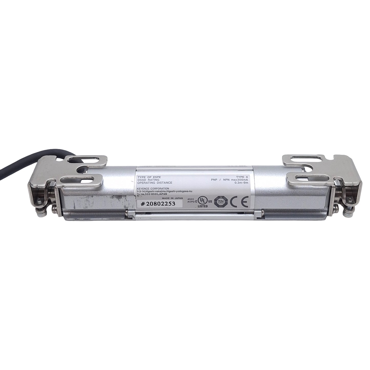 Used Keyence SL-C08H-T & SL-C08H-R Safety Light Curtain Transmitter & Receiver, ø25mm
