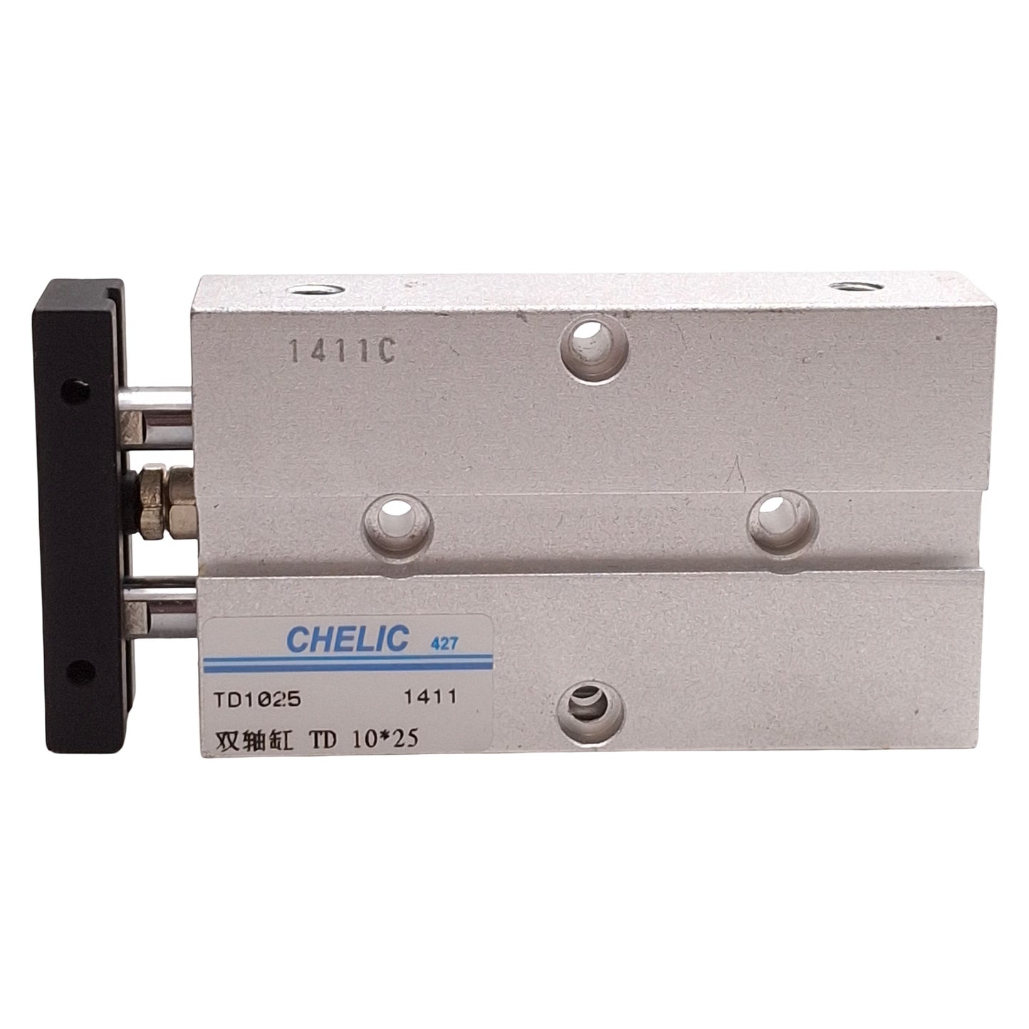 Used Chelic TD1025 Dual Rod Cylinder, ø10mm Bore, 25mm Stroke, 100-850kPa, M5x0.8