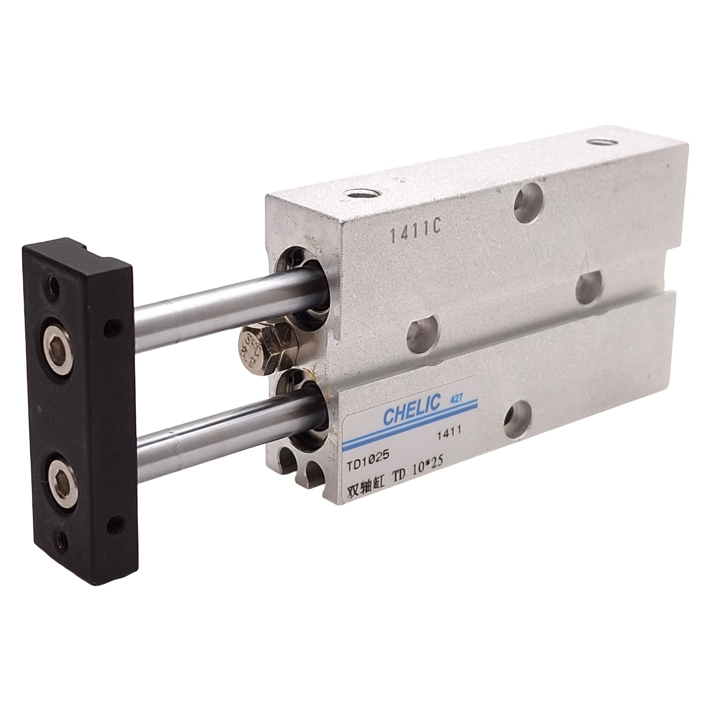 Used Chelic TD1025 Dual Rod Cylinder, ø10mm Bore, 25mm Stroke, 100-850kPa, M5x0.8