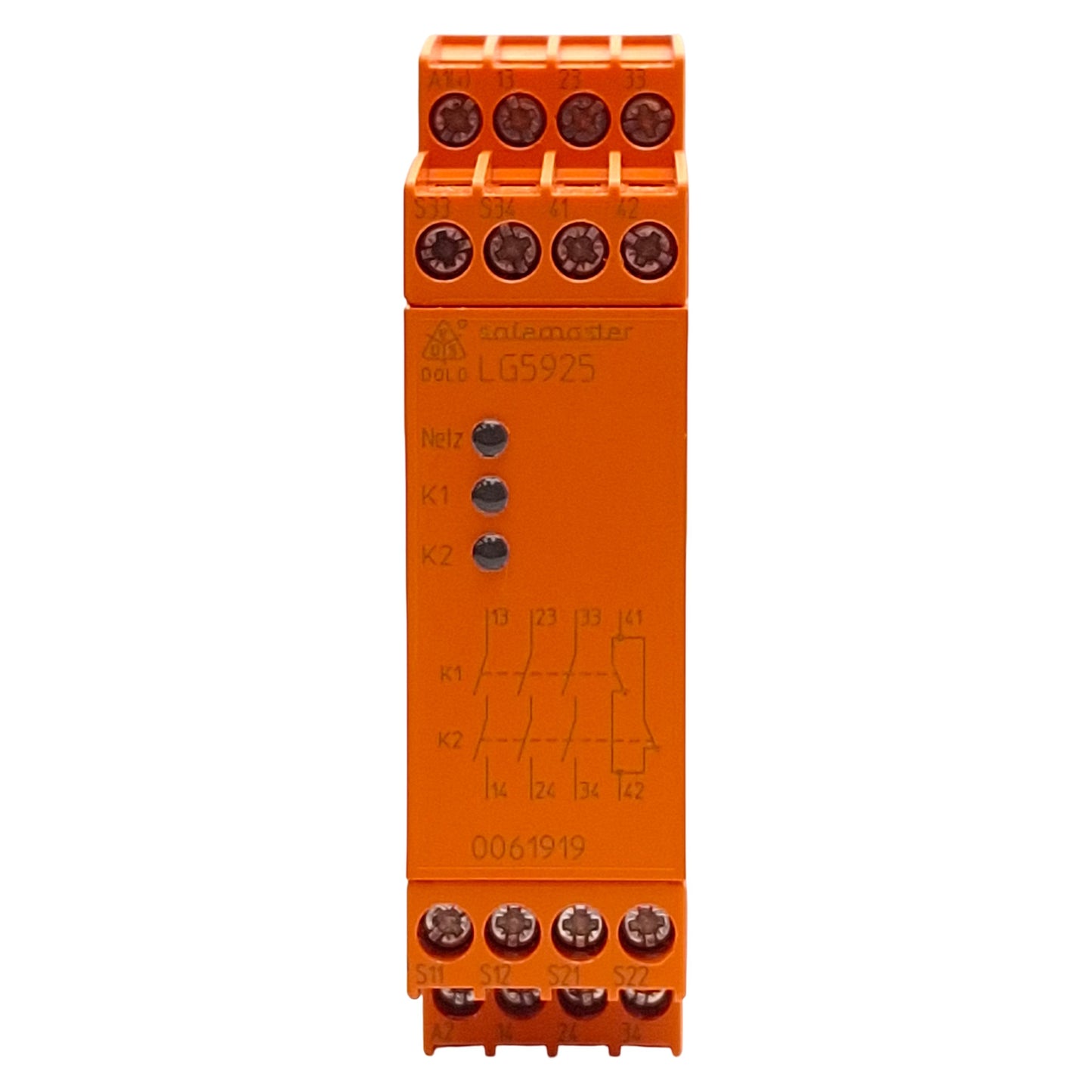 Used Dold LG5925.48/61 Emergency Stop Module, 3NO+1NC, 24VAC/DC, 22.5mm, DIN Rail