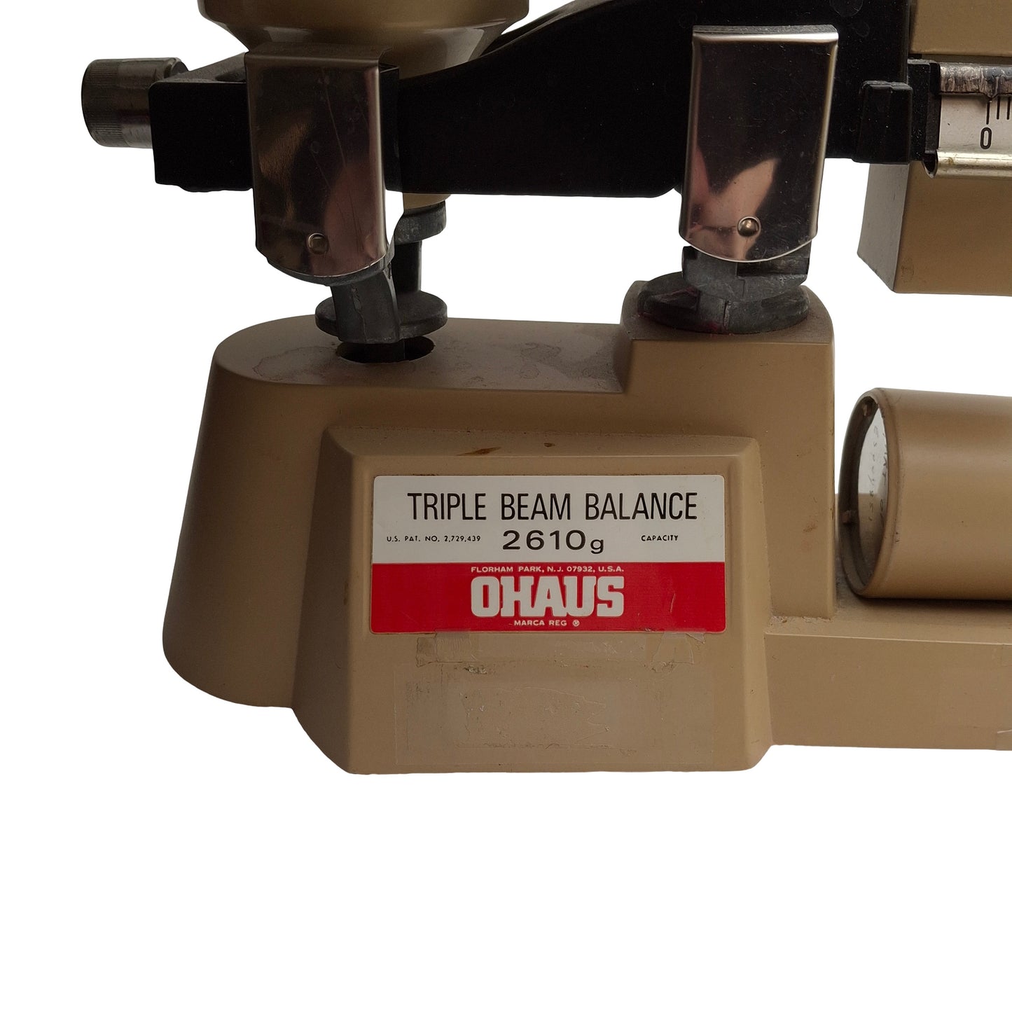 Used Ohaus 2610g Triple Beam Balance w/ Counterweights 2610g Capacity, 0.1g Subdiv.