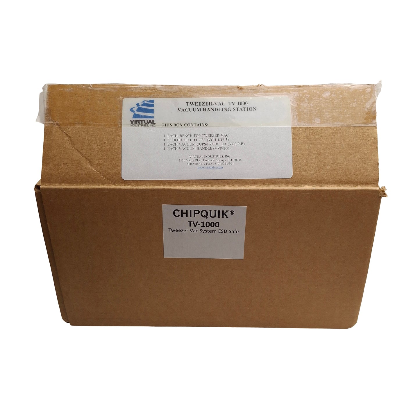 New – Open box Virtual Industries TV-1000 ESD Safe Vacuum Handling Station, 110VAC, 5 foot Hose