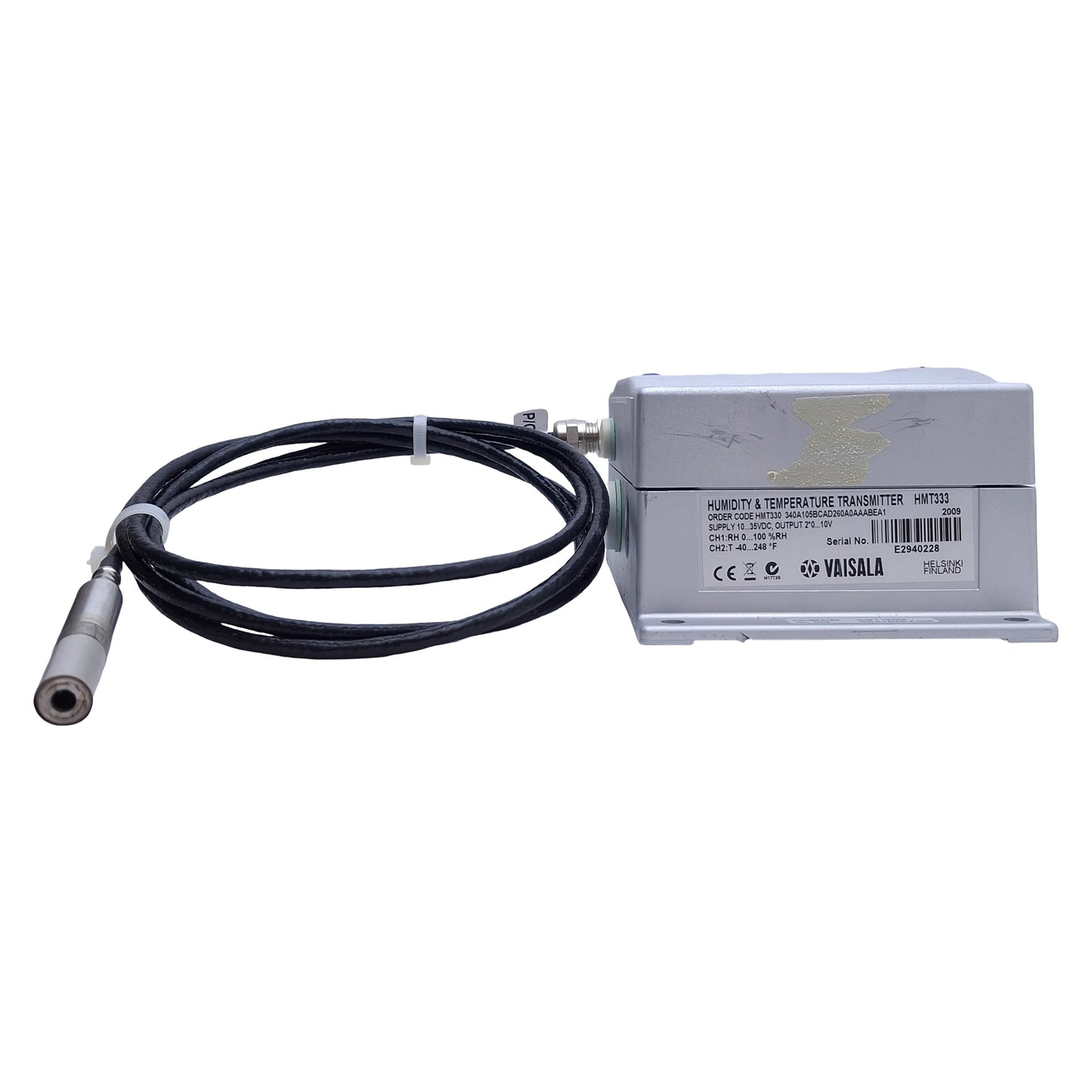 Used Vaisala HMT333 Humidity & Temperature Transmitter w/ Probe 100-240VAC, 0-100%RH