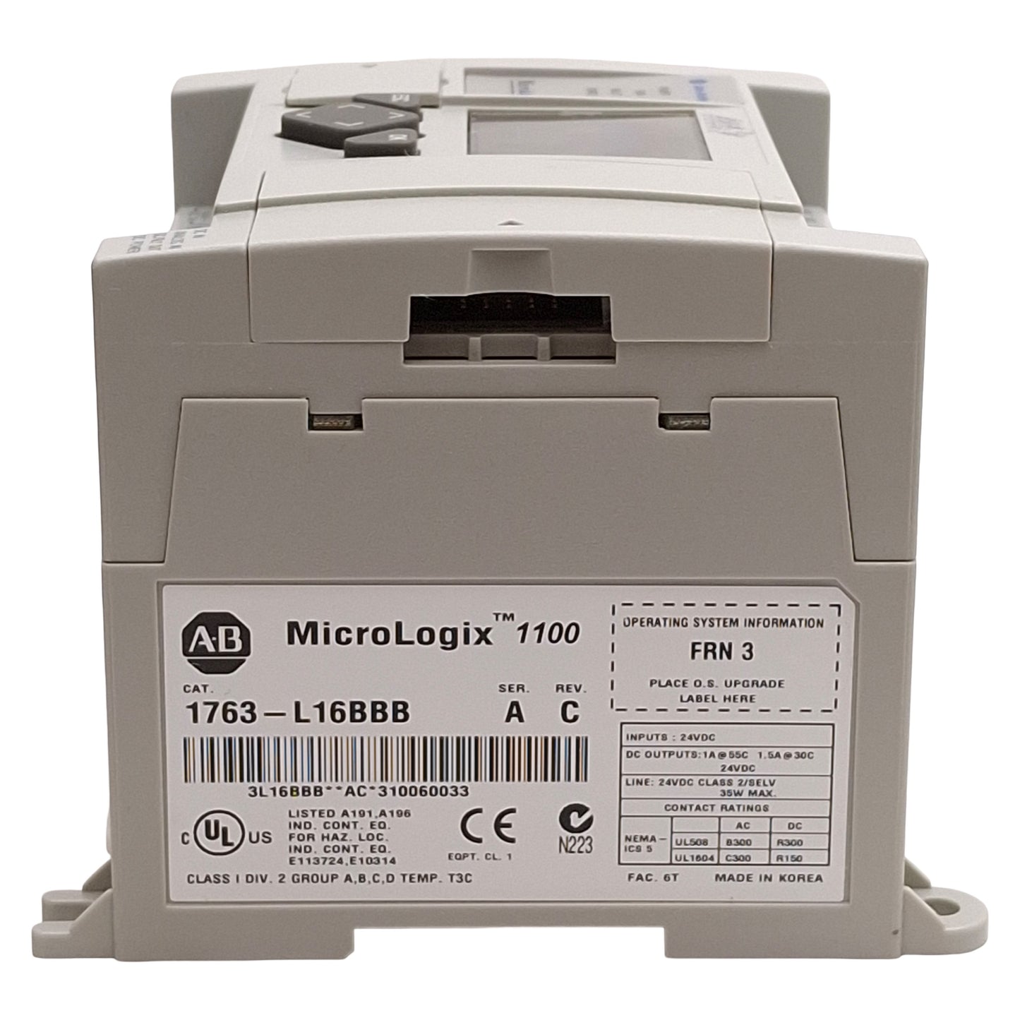 Used Allen Bradley 1763-L16BBB Ser A FRN 3 MicroLogix 1100 16-Point PLC Controller