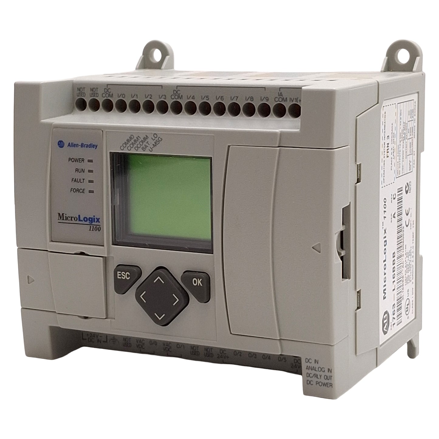 Used Allen Bradley 1763-L16BBB Ser A FRN 3 MicroLogix 1100 16-Point PLC Controller