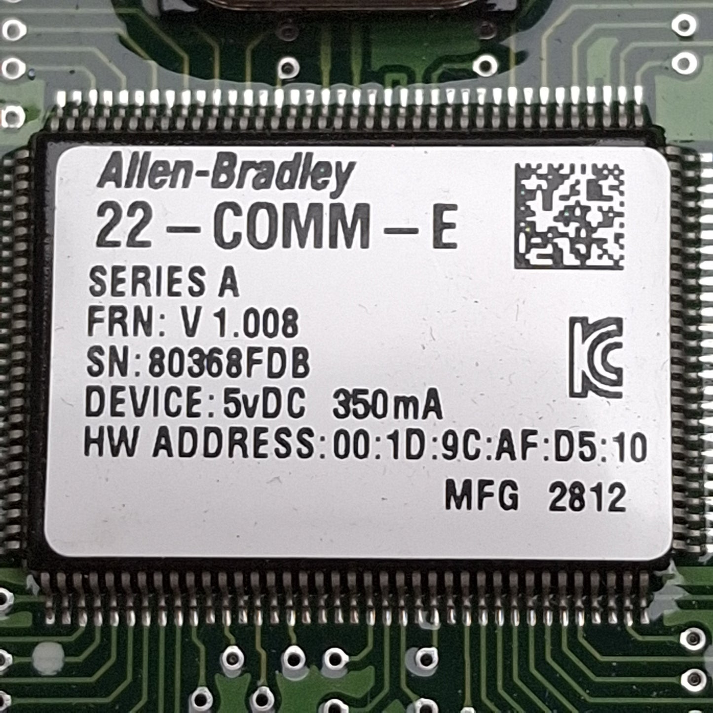Used Allen Bradley 22-COMM-E Ethernet/IP Adapter For PowerFlex 40 AC Drives