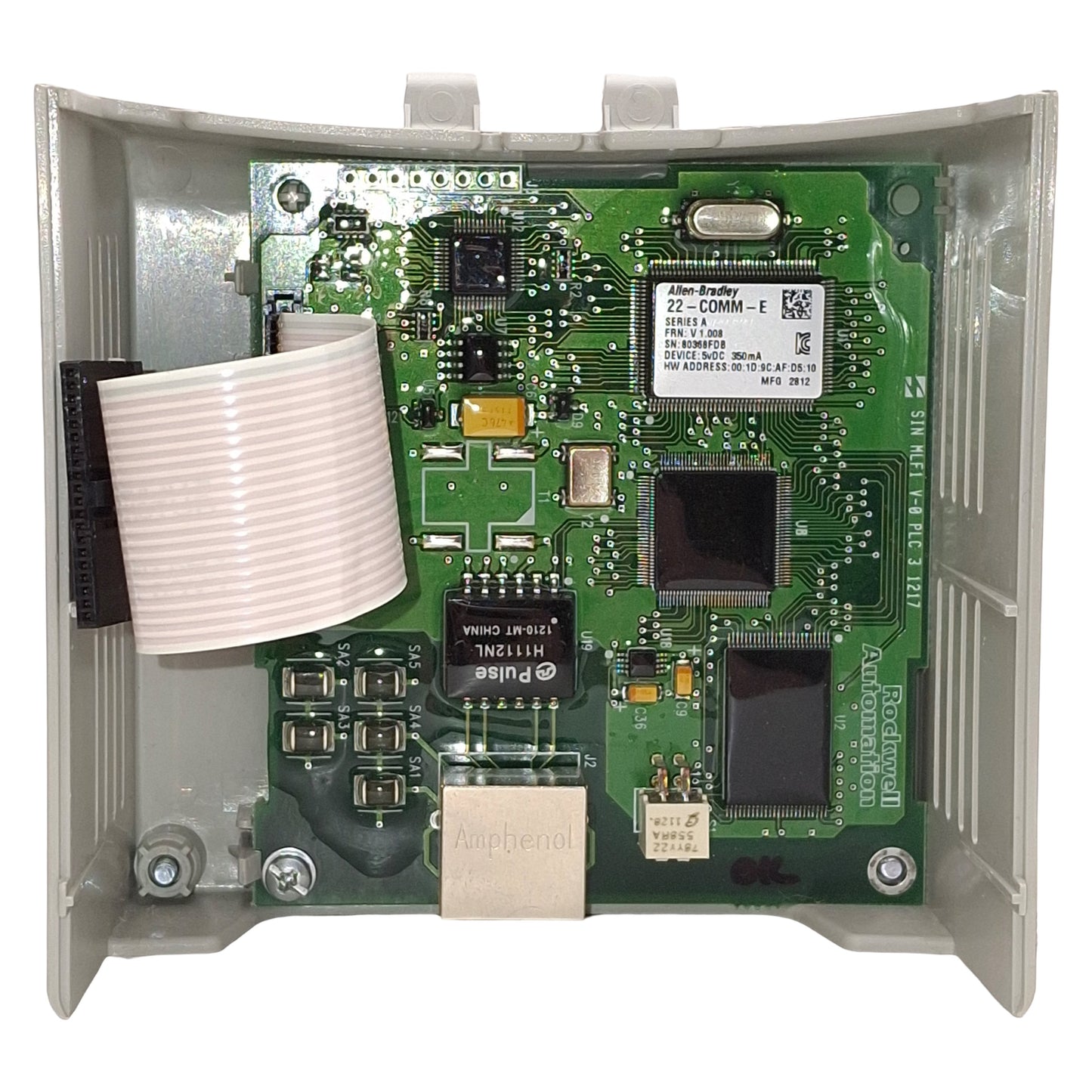Used Allen Bradley 22-COMM-E Ethernet/IP Adapter For PowerFlex 40 AC Drives