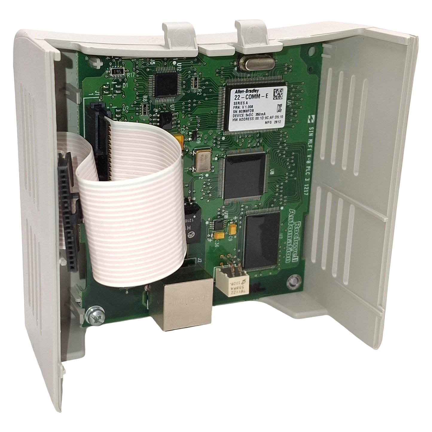 Used Allen Bradley 22-COMM-E Ethernet/IP Adapter For PowerFlex 40 AC Drives